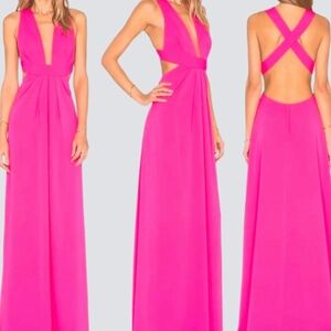 Jill Jill Stuart Formal Prom Dress Hot Pink Size 0 Maxi Length Backless